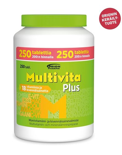 Multivita Plus Monivitamiini- ja hivenainevalmiste * KAMPANJAPAKKAUS