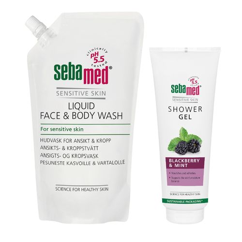 Sebamed Face & Body Wash 1000 ml täyttöpakkaus *