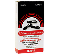 CARBO MEDICINALIS 200 mg lääkehiili 30 kapselia