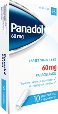 PANADOL 60 mg 10 peräpuikkoa (5-8 kiloisille lapsille)