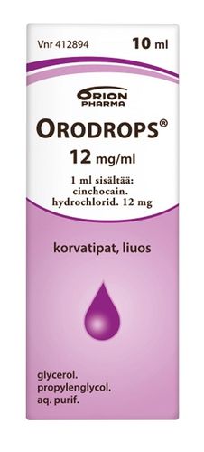 ORODROPS  12 mg/ml puuduttavat korvatipat 10 ml