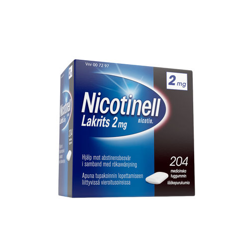 NICOTINELL 2 mg purukumi Lakrits 204 kpl