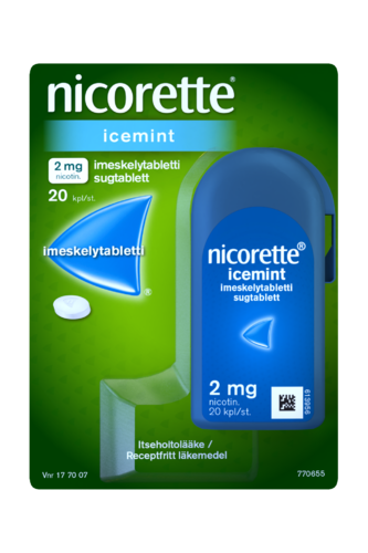 NICORETTE ICEMINT 2 mg 20 tai 80 imeskelytablettia