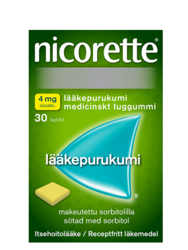 NICORETTE 4 mg purukumi, maustamaton 30 kpl