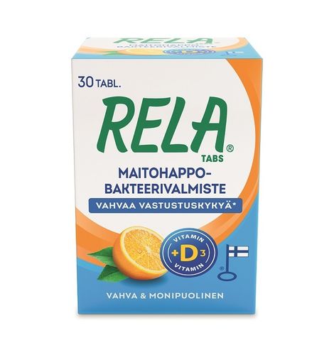 Rela Tabs -maitohappobakteerivalmiste + D3-vitamiini