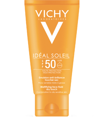 Vichy Ideal Soleil Dry Touch SK50+ aurinkosuojavoide kasvoille 50 ml