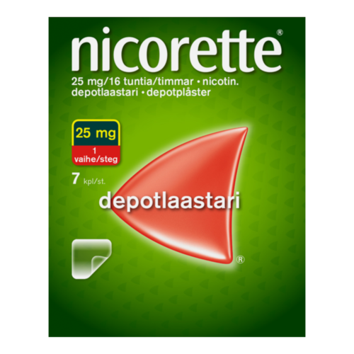 NICORETTE 25 mg/16 h 7  tai 14 depotlaastaria