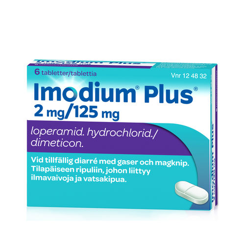 IMODIUM PLUS 2/125 mg 6 tablettia