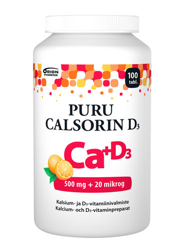 Puru Calsorin 500 mg + D3 20 µg 100 purutabl. *