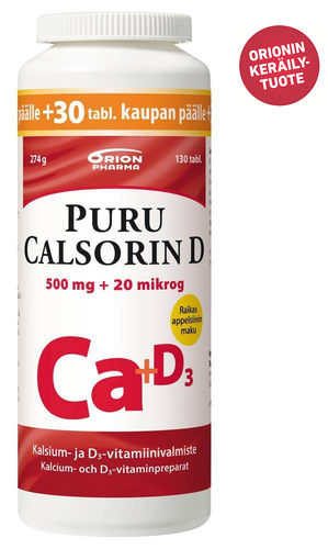 Puru Calsorin D 500 mg + 20 µg 130 purutabl. *