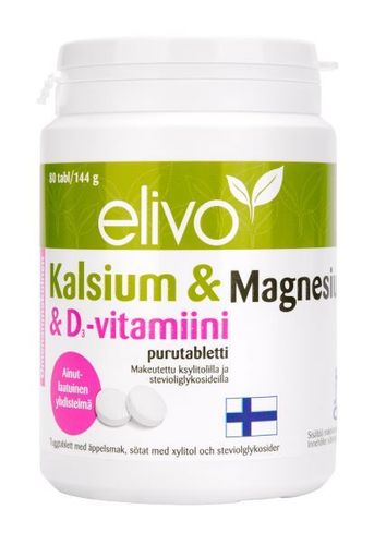 Elivo Kalsium-magnesium-D-vitamiini 80 purutabl.