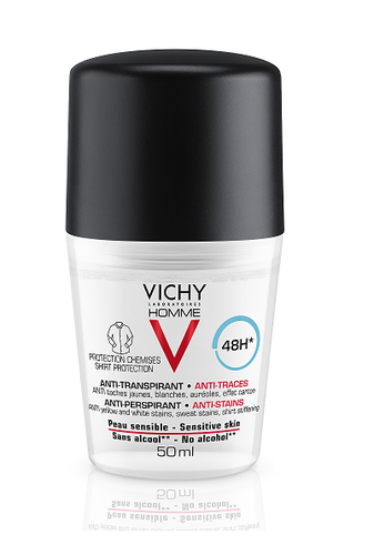 Vichy Homme 48H antiperspirantti Anti-Stains roll-on 50 ml