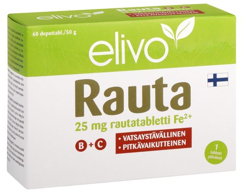 Elivo Rauta 25 mg B+C, 60 depottabl.