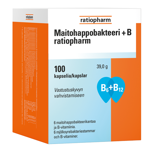 Maitohappobakteeri + B ratiopharm 100 kaps.