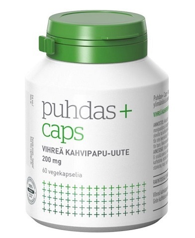 Puhdas+ Caps Vihreä kahvipapu-uute 200 mg, 60 kaps.
