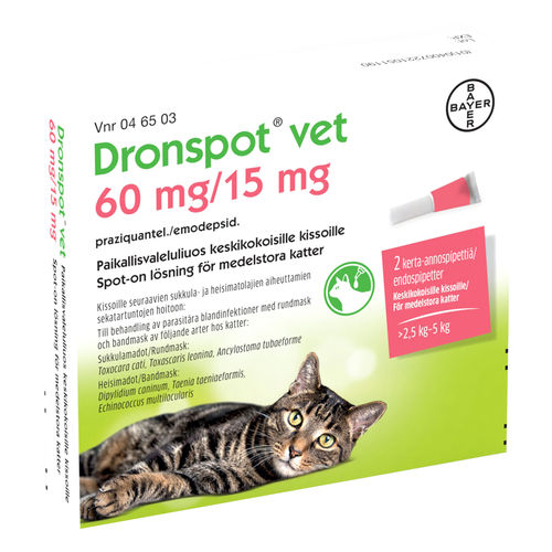 DRONSPOT VET 60 mg/15 mg paikallisvaleluliuos keskikokoisille kissoille