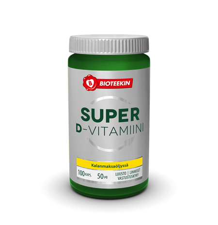 Bioteekin Super D-vitamiini 50 mikrog.100 kaps.