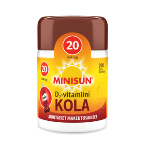 Minisun D-vitamiini Kola 20 mikrog. 200 tabl.