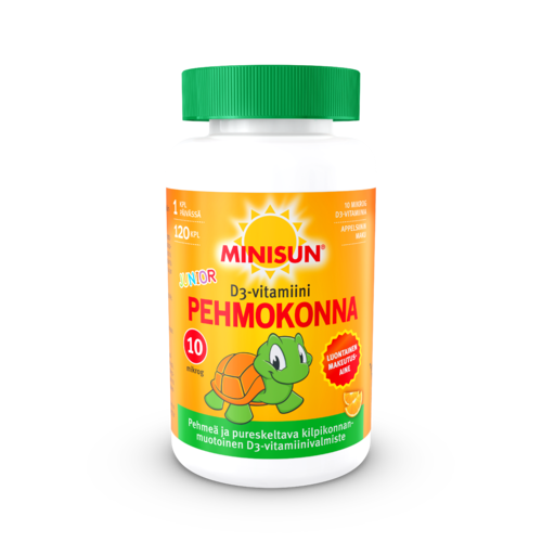 Minisun Pehmokonna 10 mikrog D-vitamiini Junior 120 kpl