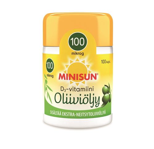 Minisun 100 µg D3-vitamiini Oliiviöljy 100 kaps.