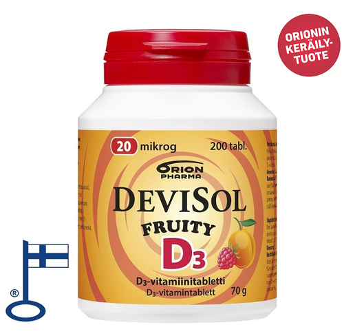 DeviSol Fruity D-vitamiini 20 mcg 200 tabl.*