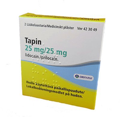 TAPIN 25/25 mg lääkelaastari (annospussi)2 kpl