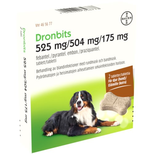 DRONBITS 525/504/175 mg vet tabl 2 fol