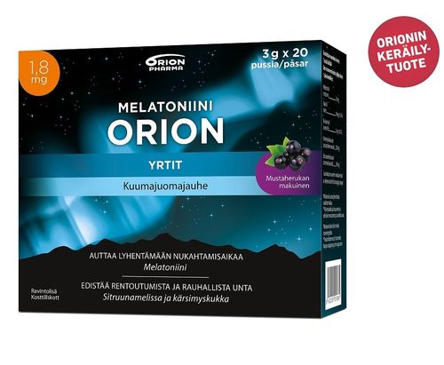 Melatoniini Orion 1,8 mg Yrtit kuumajuomajauhe 20 pss *