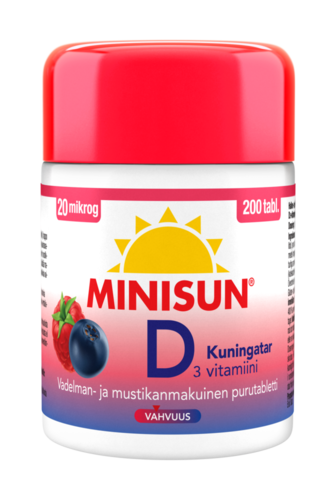 Minisun D-vitamiini Kuningatar 20 mikrog. 200 tabl.