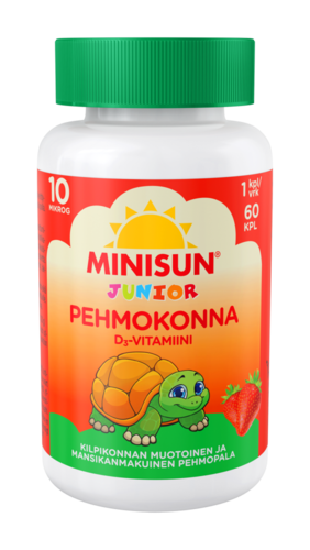 Minisun D-vitamiini Pehmokonna Mansikka 10 mikrog.