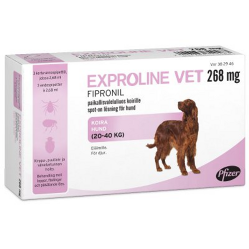 Exproline vet paikallisvaleluliuos 268 mg Pipetti 3 x 2.68 ml