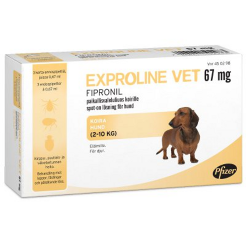 Exproline vet paikallisvaleluliuos 67 mg Pipetti 3 x 0.67 ml