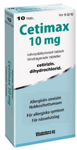 CETIMAX tabletti, kalvopäällysteinen 10 mg 10 fol
