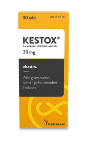 KESTOX tabletti, kalvopäällysteinen 20 mg 30 fol