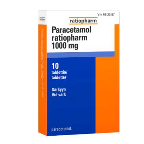 PARACETAMOL RATIOPHARM tabletti 1000 mg 10 fol