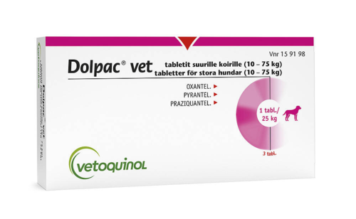 Dolpac Vet tabletti 500.70 mg / 124.85 mg / 125.00 mg 3 fol